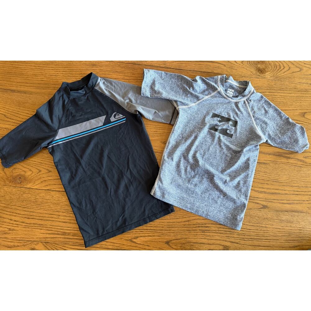 Quiksilver Billabong Boys Rash Guard Bundle Set Lot Sz 10
